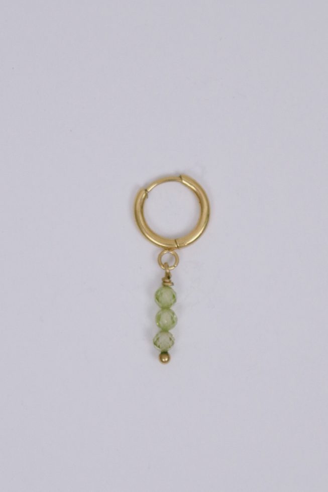 Green stones hoop | stainless steel
