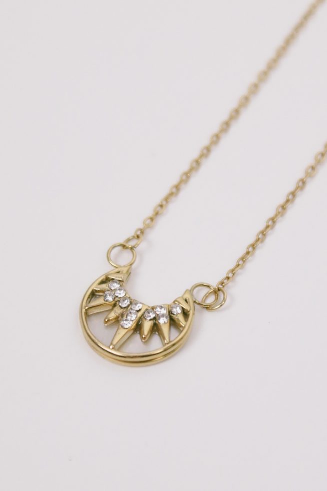 Crescent charm necklace | stainless steel
