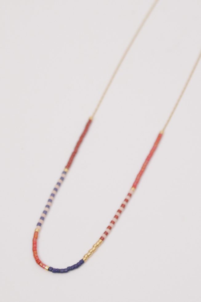 Patterned beads necklace | stainless steel