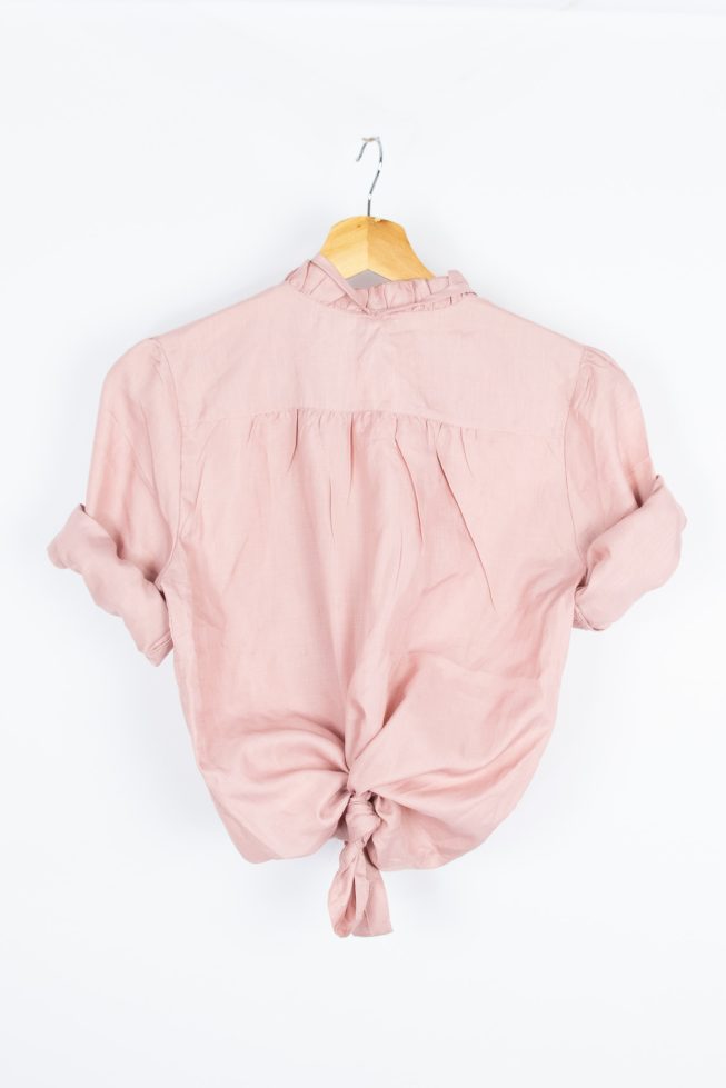 Vintage old pink ruffled blouse