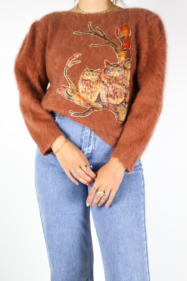 Vintage woolen owl sweater