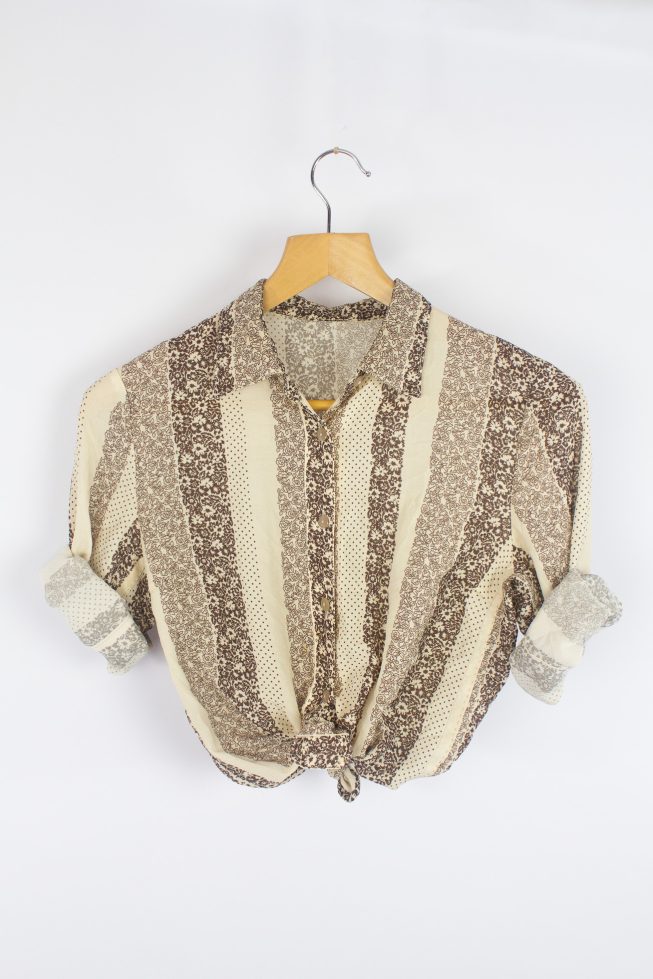 Vintage brown flower blouse