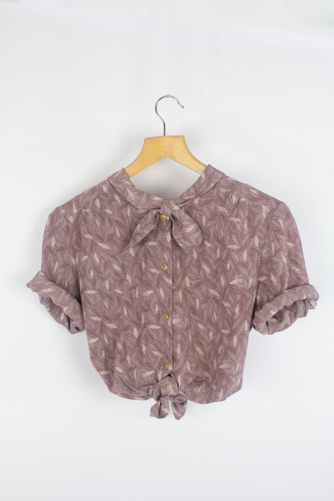 Vintage purple leaf blouse