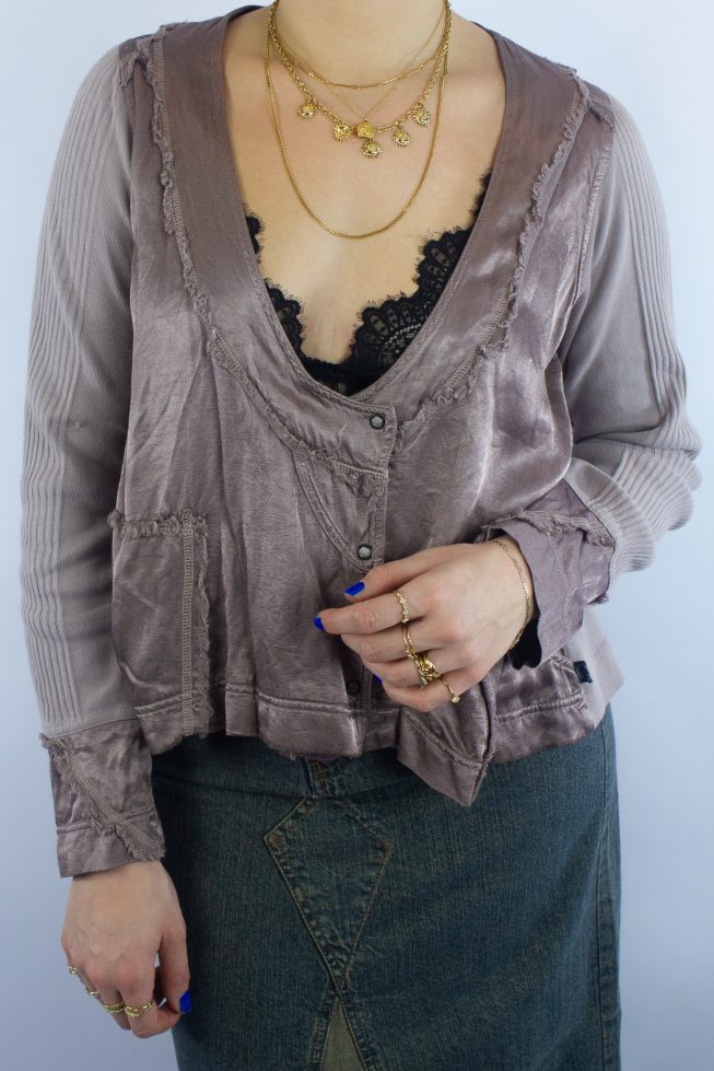 Vintage bohemian lila top