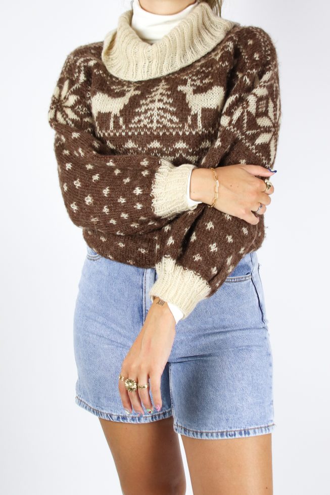 Vintage knitted turtleneck sweater