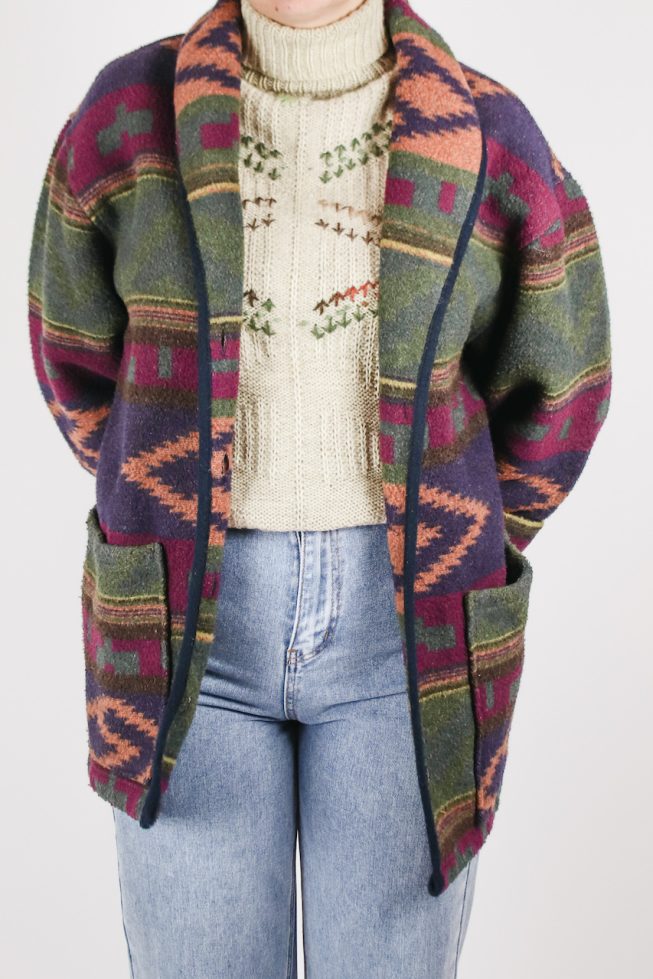 Vintage multi colored woolen jacket