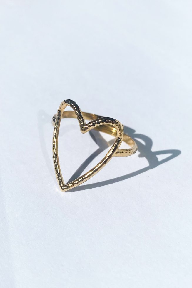 Large heart ring | stainless steel