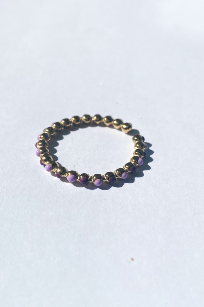 Purple dots ring | stainless steel