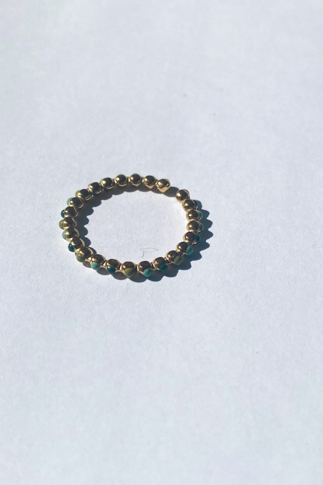 Green dots ring | stainless steel