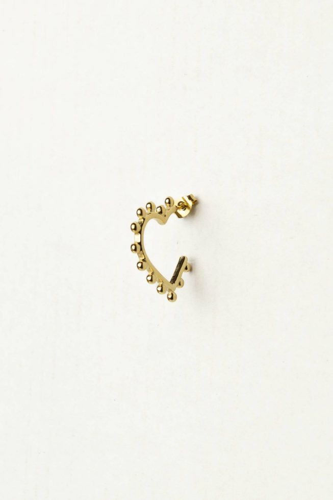heart dots stud stainless steel